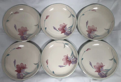 Noritake Misty Isle Salad Plates 8” Keltcraft Set Of 6 Iris Ireland Mendocino - Image 1 of 4
