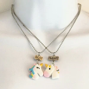 2 Stck. Beste Freunde Einhorn BFF Freundschaft Halsketten Kinder Charm Schmuck Set - Bild 1 von 3