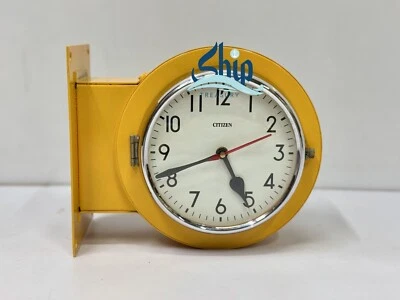 Yellow Coating Antique Dual Face Old Steel Metal Ship's Quartz Wall Clock - Image 1 of 4