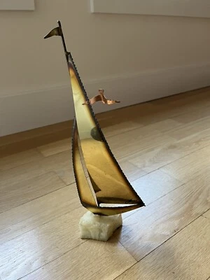 C. Curtis Jere FIRMADO De Colección Cobre Velero Escultura MCM Mediados de Siglo Arte Decoración Foto 1 de 4