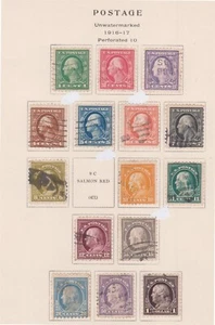 (F333-2) 1916-17 USA part set of 15stamps postage no W/M perf10 1c to $1 (B) - Picture 1 of 1