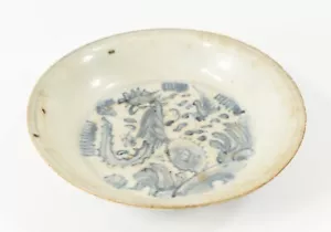 Antiguo cuenco provincial chino de la dinastía Ming azul y blanco Phoenix Oriente Medio - Imagen 1 de 11