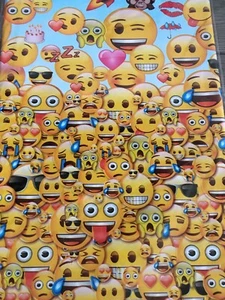 Emoji Icon Plastic Table Cover 1.37m x 2.13m Teen Birthday. Emoji Party Theme - Picture 1 of 1