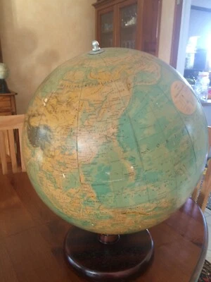 Globe terrestre Ancien Anglais! Marque Philips Gros Globe Milieu 20e - Photo 1/4