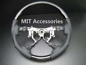 MIT Toyota SEQUOIA Steering wheel 2007-2013 wood Black Piano leather-SPORTS - Foto 1 di 5