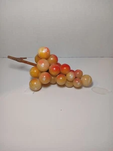 Early Vintage Italian Alabaster Marble Stone Fruit Amber Yellow Grapes - Picture 1 of 4
