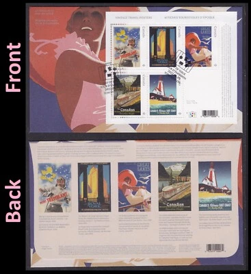 Canada 3333 Vintage Travel Posters souvenir sheet FDC 2022 - Image 1 of 3
