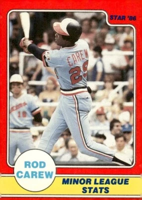 1986 Star #6 Rod Carew Minnesota Twins HOF - Image 1 of 2