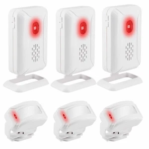 Wireless PIR Motion Sensor Detector Home Security Doorbell Indoor Alarm 3Packs - Picture 1 of 12