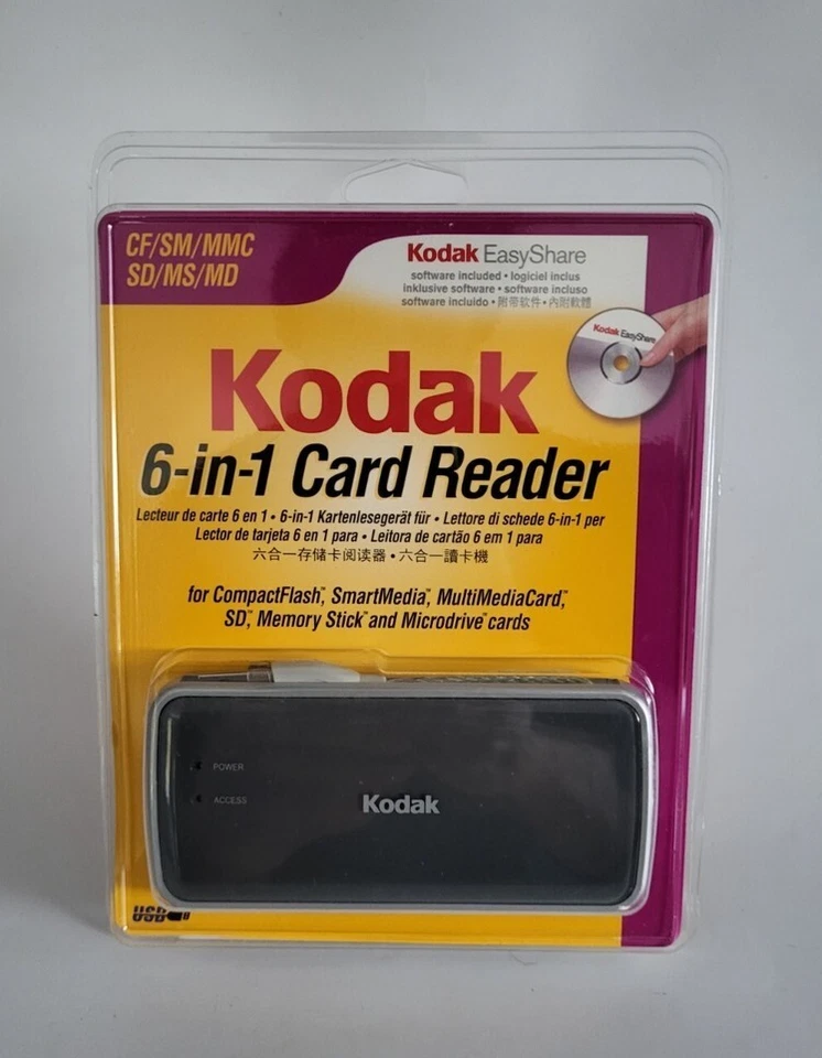 Kodak 6- in-1 Card Reader Windows 98 2000 XP Sealed New! - Image 1 of 1