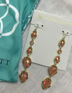 Kendra Scott Tiered Earrings  Pink  Peach Drop Dangle Wire Hook Rare!!!!!