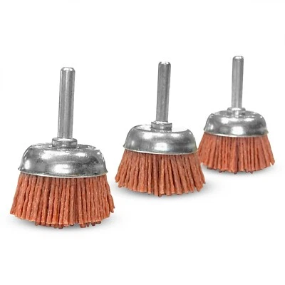 2" Nylon End Cup Brush 1/4" Shank Extra Coarse 3 Pack Drill Brush Wire Abrasive - Image 1 of 4