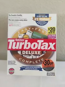 Quicken Turbo Tax Deluxe 1998 Windows 3.1/95/98/NT 4.0 Retail Box Vintage - Picture 1 of 5