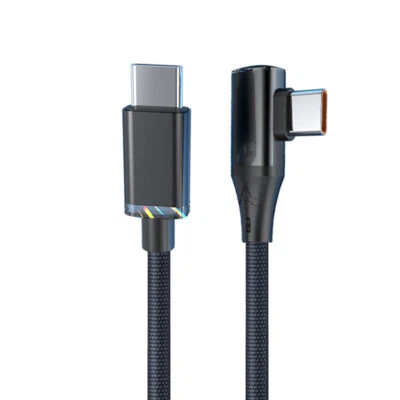 90 DEGREE Right Angle USB Type C to C Fast Data Sync Charger Charging Cable Lead - Image 1 of 4