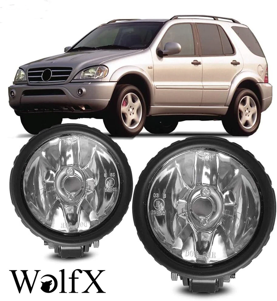 For 1998-2005 Mercedes-Benz ML320 ML350 ML430 Fog Lights Front Bumper Lamp Clear - Image 1 of 4