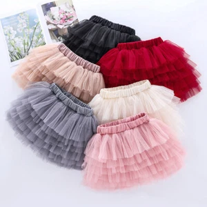 Girls Tutu Skirts 6 Layers Elastic Waist Ballet Dance Skirt for Girls Age 2-12 - Picture 1 of 17