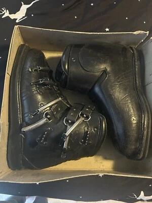 Botas de esquí Raichle vintage de cuero negro Foto 1 de 4