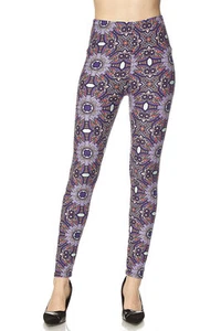 Leggings TC/32 Buttery Soft Always Brushed Floral Abstract ONE SIZE - Picture 1 of 3