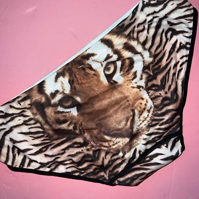 NWT Victoria's Secret XS PANTY Black Beige brown TIGER STRIPED animal Print - Image 1 of 3