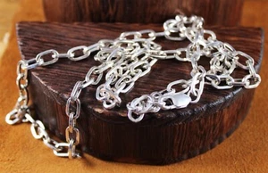 Heavy Oval Link Chain 6.5mm Sterling Silver 36" Length - Bild 1 von 7