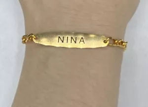 Fine Bracelet Nina Gold Plated Gold Name Bracelet Gift - Picture 1 of 2