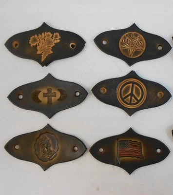 Large Hand Crafted Leather Stick Hair Barrette, Ponytail - Many Motifs, Designs - Image 1 of 4