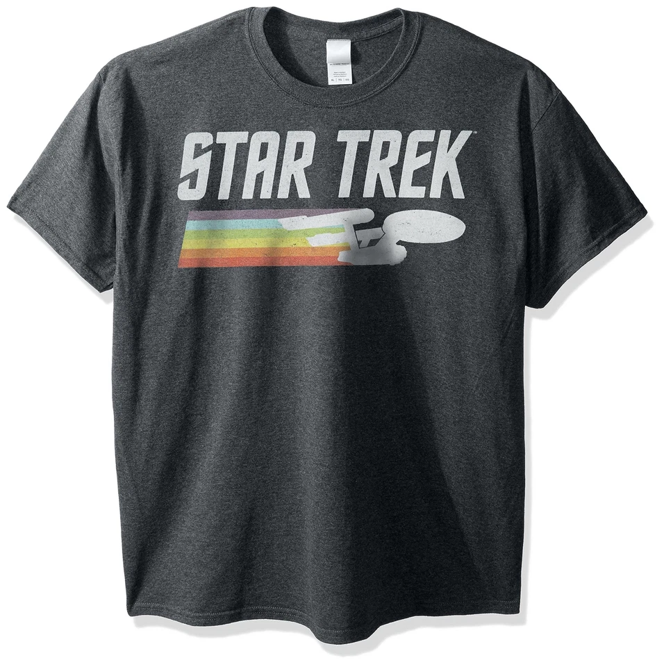 Camiseta Star Trek Para Hombre - Clásica Enterprise Logo Arco Iris Foto 1 de 1
