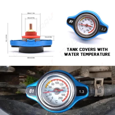 Genuino Coche Medidor Termostático Tapa Radiador 1.3 Bar Cabezal Pequeño Medidor de Temperatura del Agua Foto 1 de 4