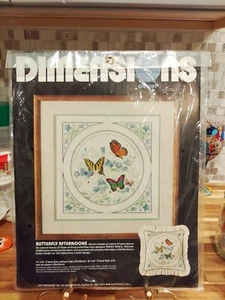 Dimensions Crewel Stickpackung 1289 Butterfly Afternoons Wildflowers NOS 1985 - Bild 1 von 6