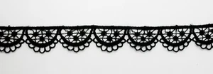 Venice Lace 3/4" (19mm) Black Scalloped Edge 5 Yards - Picture 1 of 1