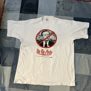 Vintage No Re-Pete T-Shirt (California Governor) 1980er 1990s XL Made In USA - Bild 1 von 8