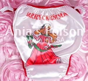 Sissy Satin Panties for MEN - Christmas Pink Princess - shiny String Bikini - Picture 1 of 2