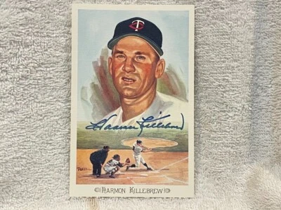GORGEOUS Harmon Killebrew AUTO'D 1989 Perez-Steele Postcard Minnesota Twins MINT - Image 1 of 3