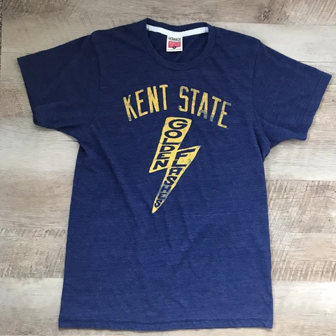 Homage KSU Kent State Golden Flashes Tee Size Small Navy Heathered T-shirt Cover