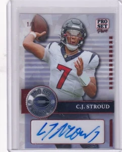 2023 Leaf Pro Set Pure CJ STROUD Platinum RED AUTO RC #d 1/1 Texans Rookie - Picture 1 of 2