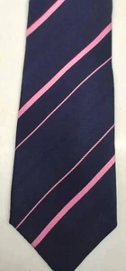 Men's TIE Blue Pink Striped Luciano Barbera Club Italy Silk Necktie 61 X 3.25" - Picture 1 of 11