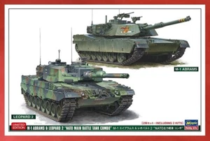 HASEGAWA 30069 1/72 M1 ABRAMS & LEPOARD 2 NATO MAIN BATTLE TANK COMBO KIT - U.S. - Picture 1 of 9
