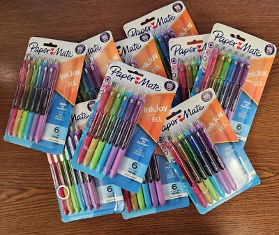 10 УПАКОВОК НЕРАСПАКОВАННЫХ ГЕЛЕВЫХ РУЧЕК MATEINKJOY 6PK MED POINT ПАСТЕЛЬНЫЕ В АССОРТИМЕНТЕ TTL 60 РУЧЕК - Изображение 1 из 4