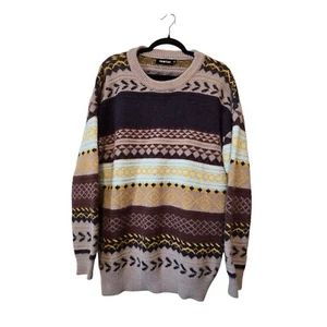 Retro Aelfric Eden Sweater MED Grandpa 3D Striped Academia Preppy 90's Y2K Cabin - Picture 1 of 13