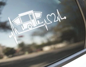 Pop Up Camper Heartbeat Love Vinyl Car Truck Decal Window Sticker Vehicle Décor - Picture 1 of 3