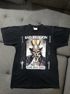 Vintage Bad Religion Shirt Punk Rock Songs 2002 RARE Big Print Y2K Uncle Sam - Picture 1 of 8