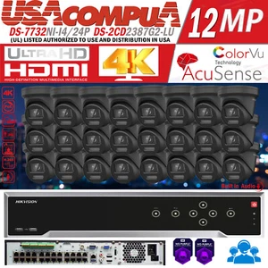 Hikvision 32 Kanäle PoE Überwachungskamera IP Kamera System 4K 24POE DS-2CD2387G2-LU schwarz Posten - Bild 1 von 18