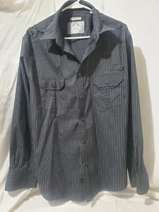 Bruno New York schwarz gestreiftes Hemd Button Down Langarm Ausgehhemd - Bild 1 von 5