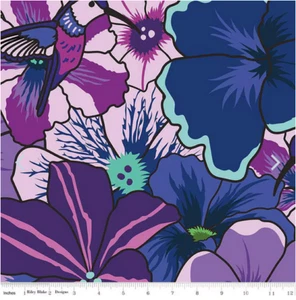 108" Wide Backing Fabric Botanic Blast Purple Petunias by Riley Blake Quarter Yd - Picture 1 of 5