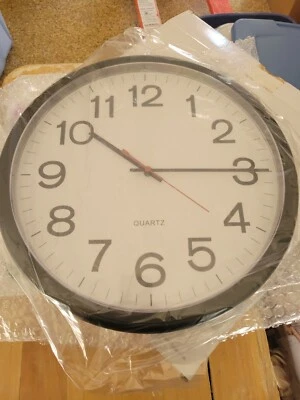 Indoor/Outdoor Clock, 13 1/2", Black - Image 1 of 4
