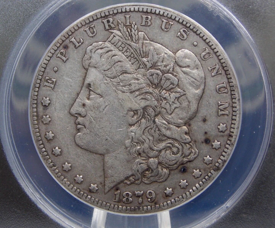 1879 "S" Morgan SILVER Dollar *REVERSE of 1878* $1 ANACS VF35 #673 VAM-39 VF - Image 1 of 4
