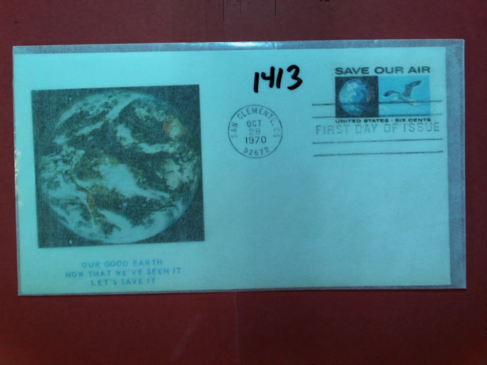 U. S. Stamp FDC # 1413 Save our Air -  cachet - comb.  shipping - Image 1 of 1