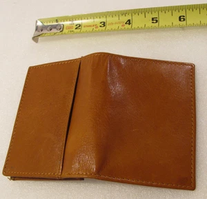Portafoglio pelle bifold uomo marrone caramello vintage porta documenti con slot carte di credito - Foto 1 di 10
