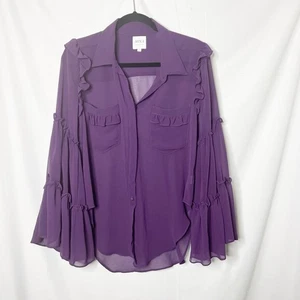 MISA Bluse Los Angeles lila Rüschen Glockenärmel S - Bild 1 von 6