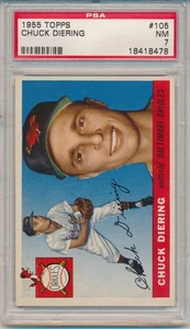 1955 Topps Chuck Diering (#105) PSA7 PSA - Picture 1 of 2
